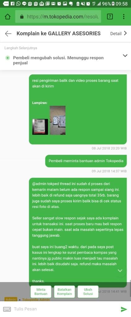 Hati2 dengan seller Tokopedia yang terkesan bereputasi positif yang kenyataannya tida