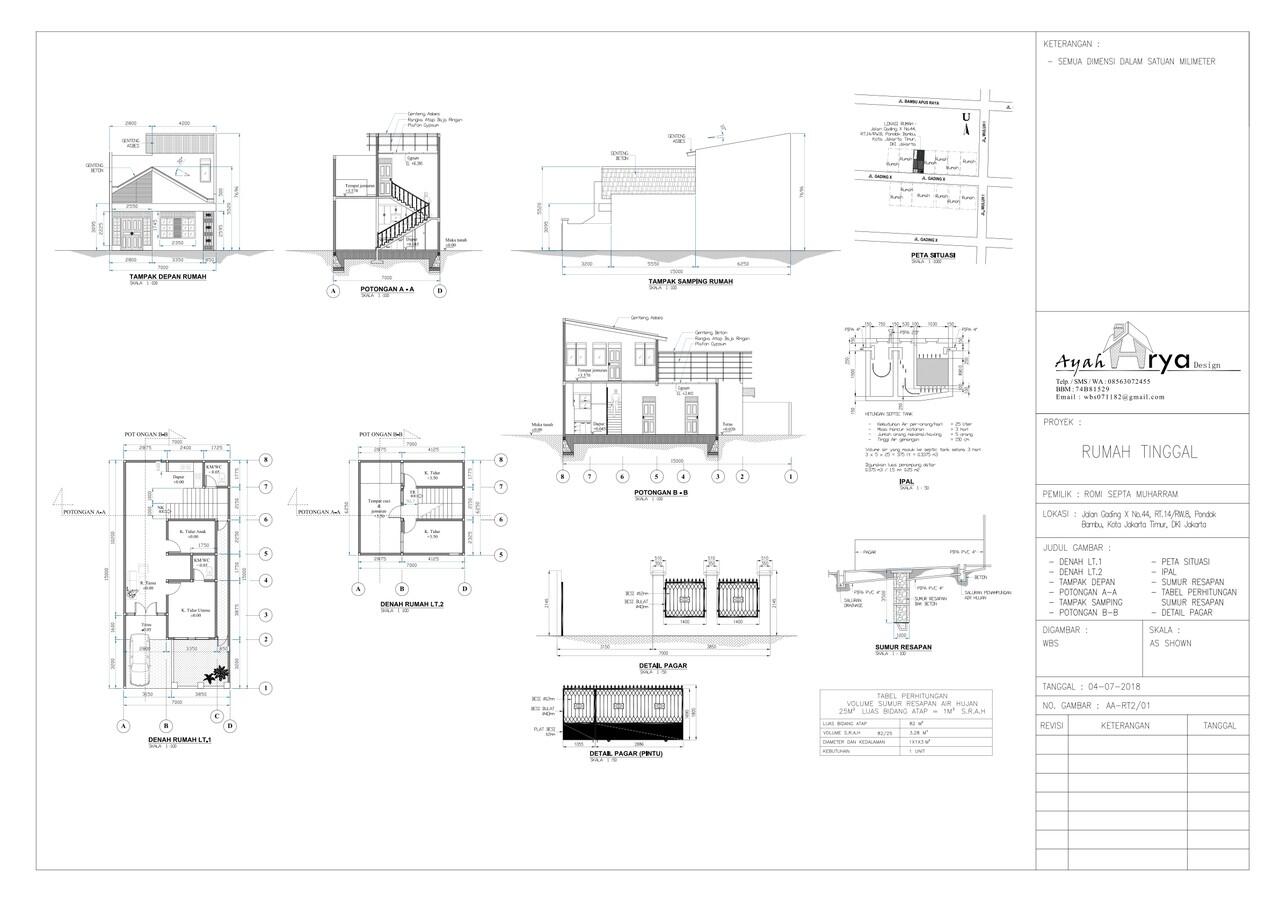 Jual Jasa Gambar Rumah Desain Utk Rmh Baru Renov IMB Landscape