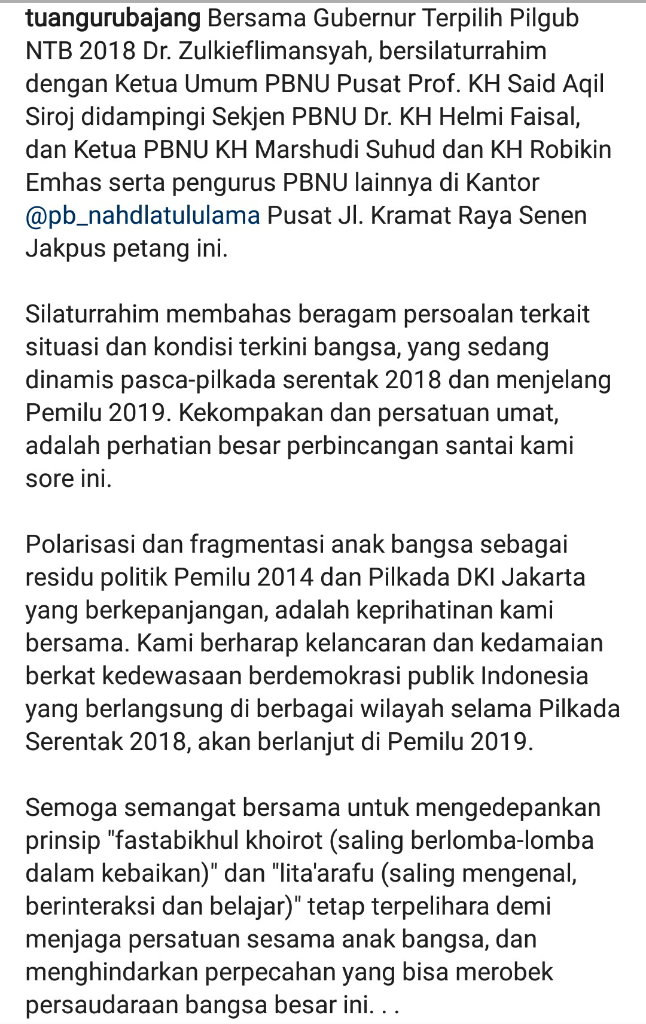 TGB Siap Mundur dari Demokrat karena Mendukung Presiden Jokowi