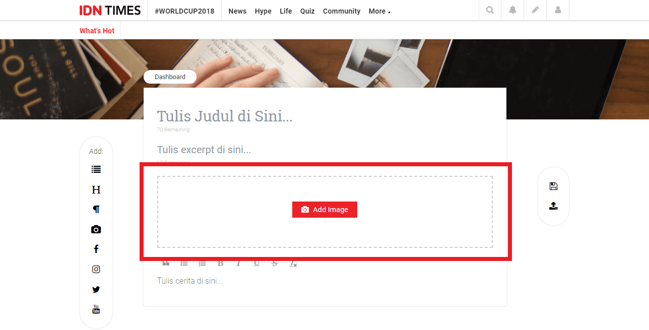 Tutorial Upload Gambar di Dashboard Baru IDN Times Community