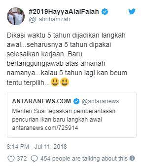 Fahri Hamzah Disemprot Menteri Susi Gara-gara Sindir Soal Ilegal Fishing