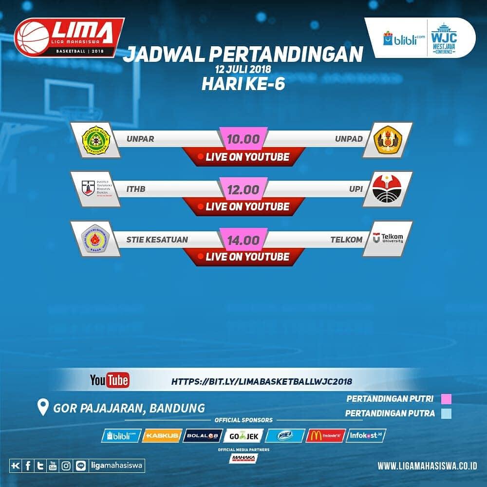 Jadwal pertandingan semifinal LIMA Basketball: Blibli.com WJC 2018.