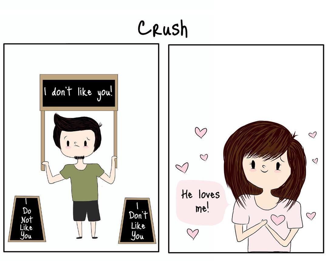 10 Ilustrasi Kocak Gambarkan Rasanya Punya Gebetan, Pernah Mengalami?