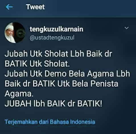 APA SALAH BATIK TENGKU ZULKARNAIN ?