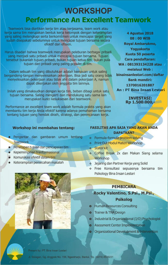 Workshop "Performance An Excellent Teamwork"