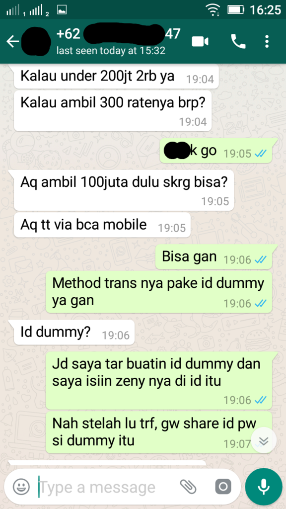 Penipuan dengan menggunakan nama &amp; nomor rekening Ibu Saya