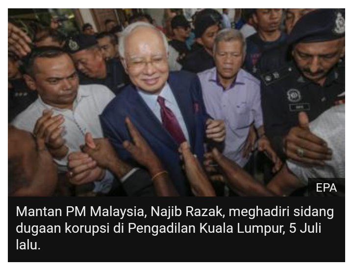 Pejabat Malaysia klaim 'proyek cuci uang' mantan PM Najib Razak melibatkan Cina