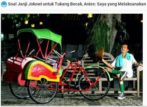  Serikat Becak Bikin Petisi Tolak Anies Jadi Capres