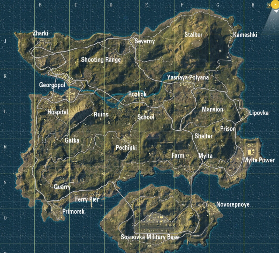 Hasil gambar untuk map pubg erangel