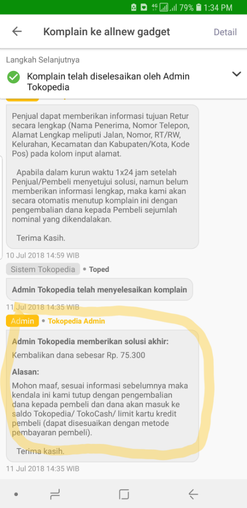 TOKOPEDIA MENAHAN UANG PEMBELI DAN TIDAK MAO DIKEMBALIKAN!!!