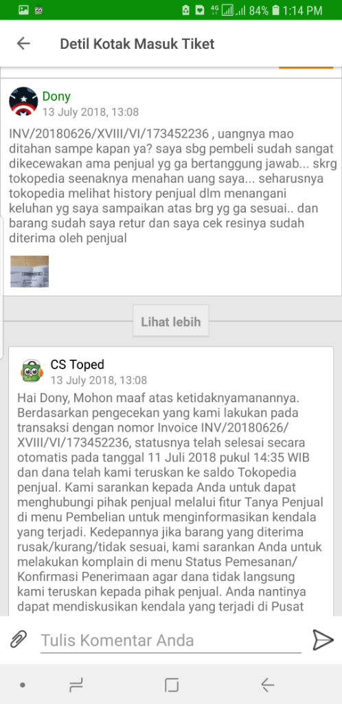 TOKOPEDIA MENAHAN UANG PEMBELI DAN TIDAK MAO DIKEMBALIKAN!!!