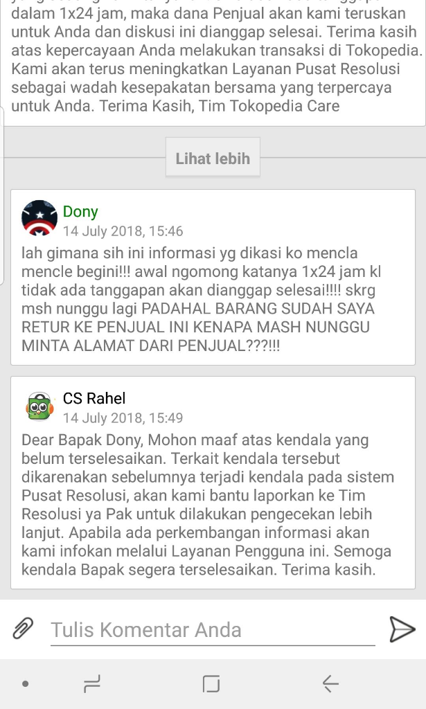 TOKOPEDIA MENAHAN UANG PEMBELI DAN TIDAK MAO DIKEMBALIKAN!!!