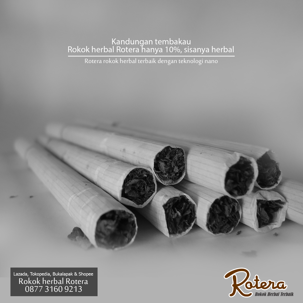 Rokok herbal Rotera, kretek perbungkus. 1 slop Rokok Herbal terbaik + teknologi nano