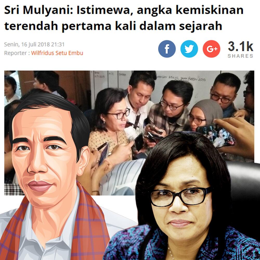 Sri Mulyani: Istimewa, angka kemiskinan terendah pertama kali dalam sejarah