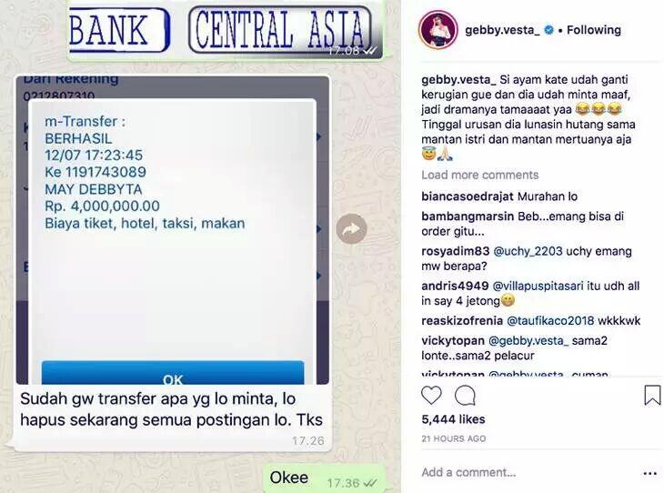 Bongkar Aib Digenjot Suami Orang, Gebby Vesta Ikhlas Masuk Penjara


