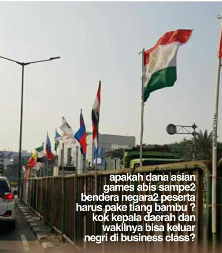 Viral Bendera Negara Asian Games Diikat Bambu, Ini Kata Kecamatan