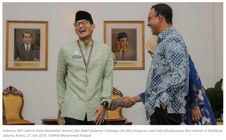 Anies Baswedan Maju Pilpres 2019, Sandiaga Siap Jadi Gubernur DKI