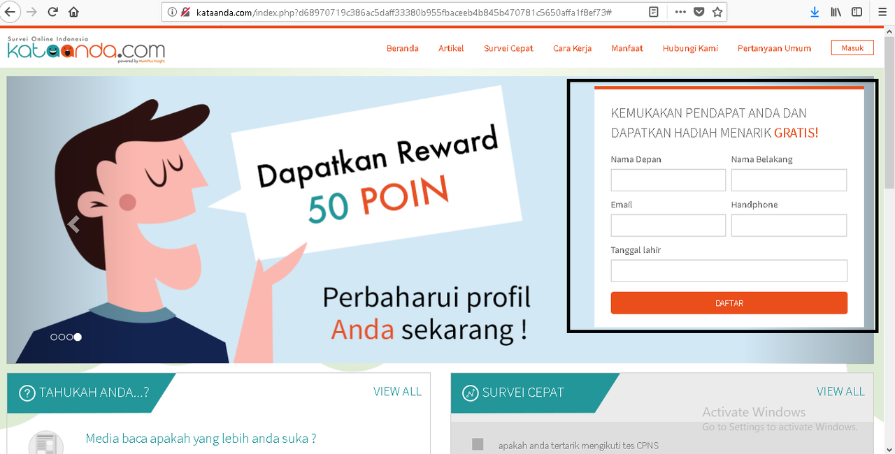 [KERJA ONLINE] Tarik Jutaan Rupiah Cuman Isi Survey Asliii