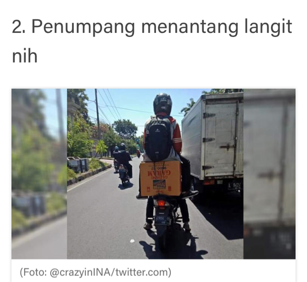 Bikin Ngakak, 7 Tipe Pengendara Motor Seperti Ini Cuma Ada di Indonesia