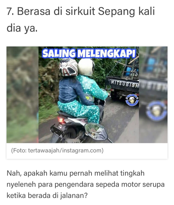 Bikin Ngakak, 7 Tipe Pengendara Motor Seperti Ini Cuma Ada di Indonesia