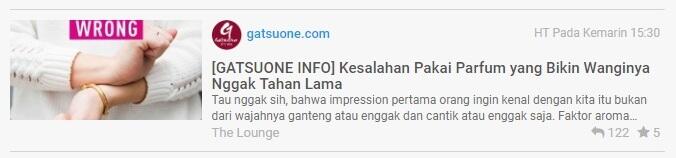 &#91;GATSUONE INFO&#93; Kesalahan Pakai Parfum yang Bikin Wanginya Nggak Tahan Lama