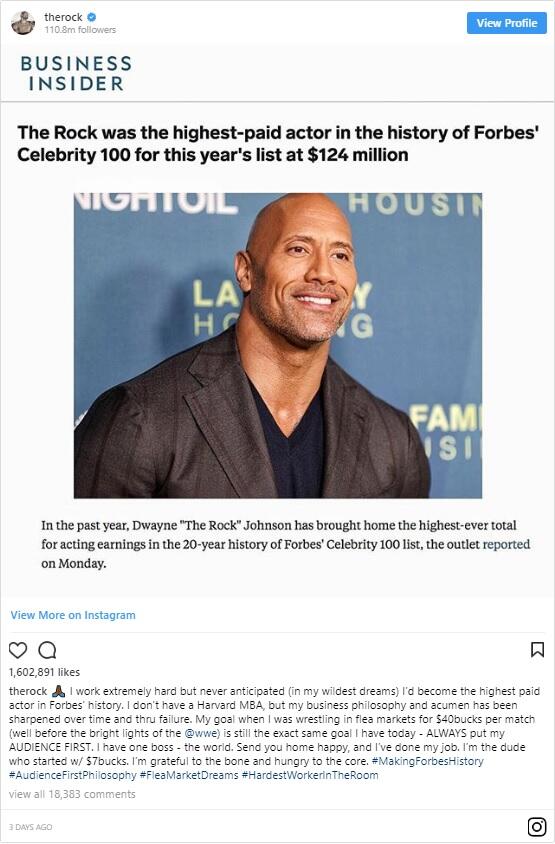 Dwayne Johnson Menjadi Aktor Dengan Bayaran Termahal 2018 | KASKUS