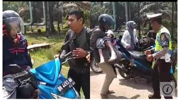 Polisi Hentikan Pengendara Motor yang Ngebut, Ternyata sedang Bawa Jenazah