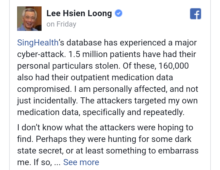 Hacker Berhasil Mencuri Data 1,5 Juta Pasien SingHealth Singapura