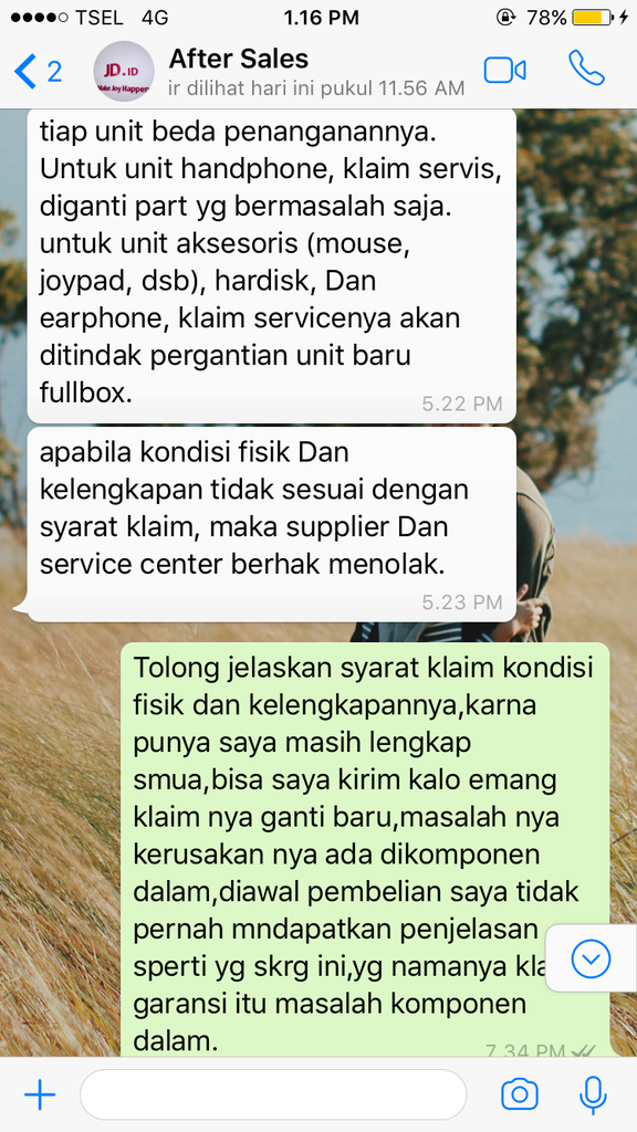 Pengalaman buruk tetang Claim garansi di JD.ID Hanya Klausula semata.