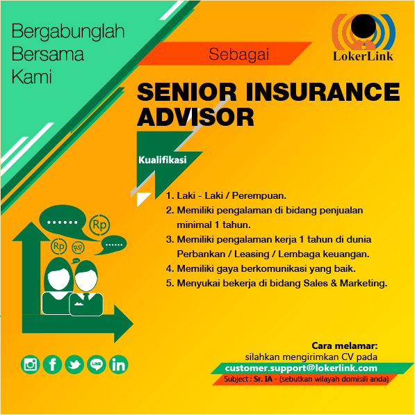 SENIOR INSURANCE ADVISOR - (Penempatan Di Pulau Kaimantan &amp; Jawa Sesuai Domisili)