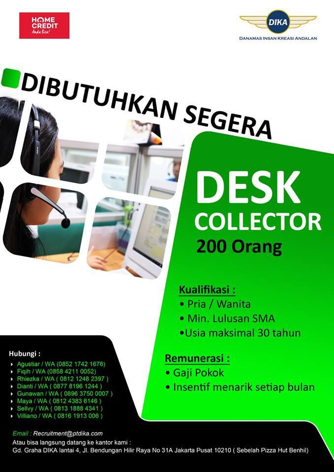 Lowongan Kerja DeskColl PT DIKA Jakarta
