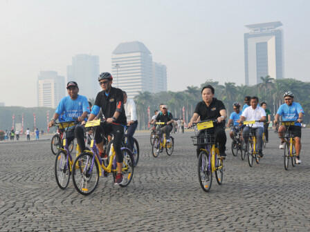 Wagub Luncurkan Layanan Bike Sharing di Kawasan Monas