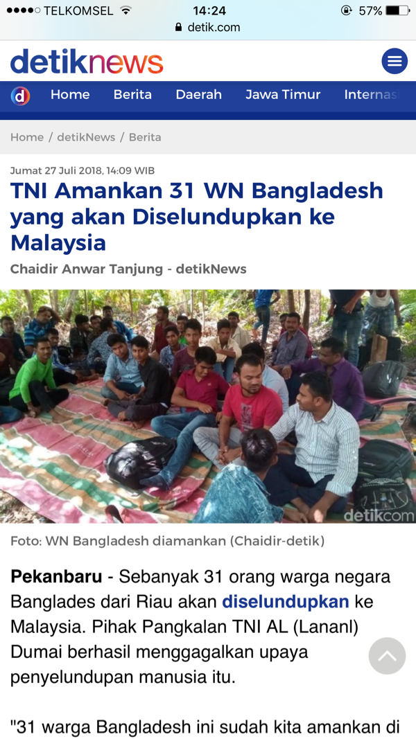 TNI Amankan 31 WN Bangladesh yang akan Diselundupkan ke Malaysia