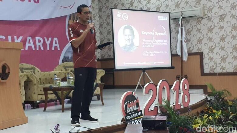 Hadiri Seminar Mahasiswa, Sandi Singgung Panasnya Pilpres 2019