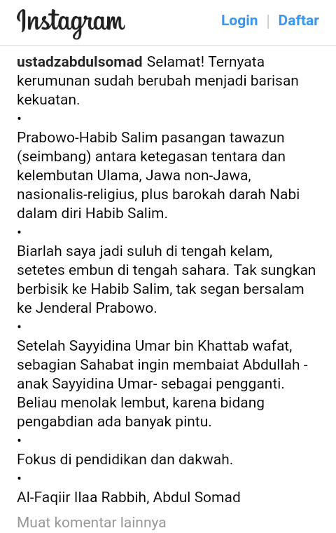 Ustaz Abdul Somad Beri Selamat Buat Duet Maut Prabowo-Salim