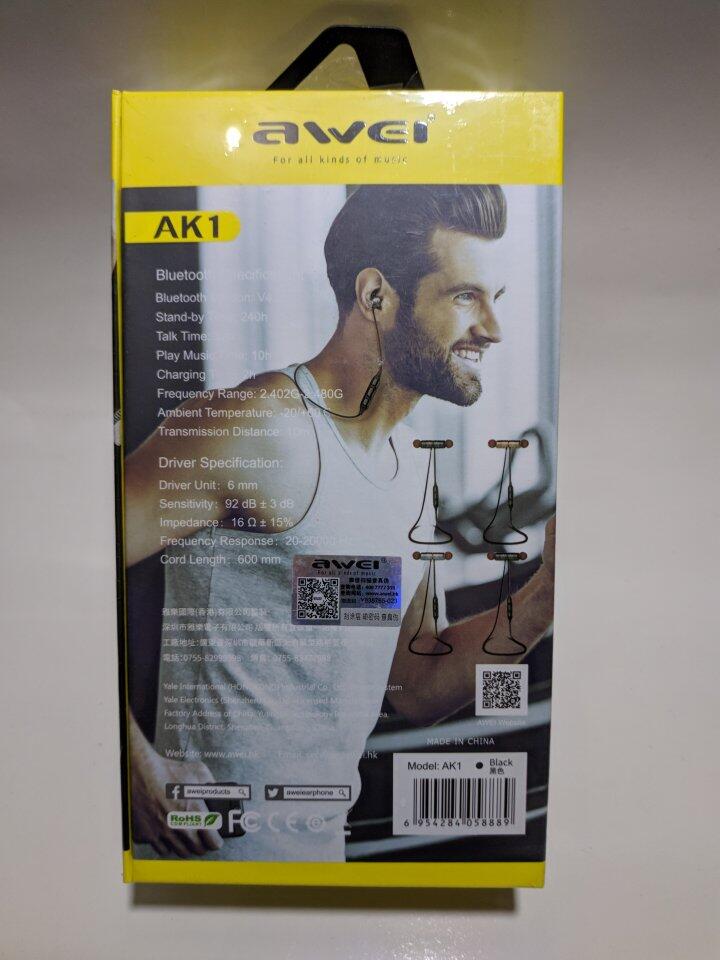 &#91;Review&#93; Awei Earphone Bluetooth Sport Magnetic dengan Microphone - AK1