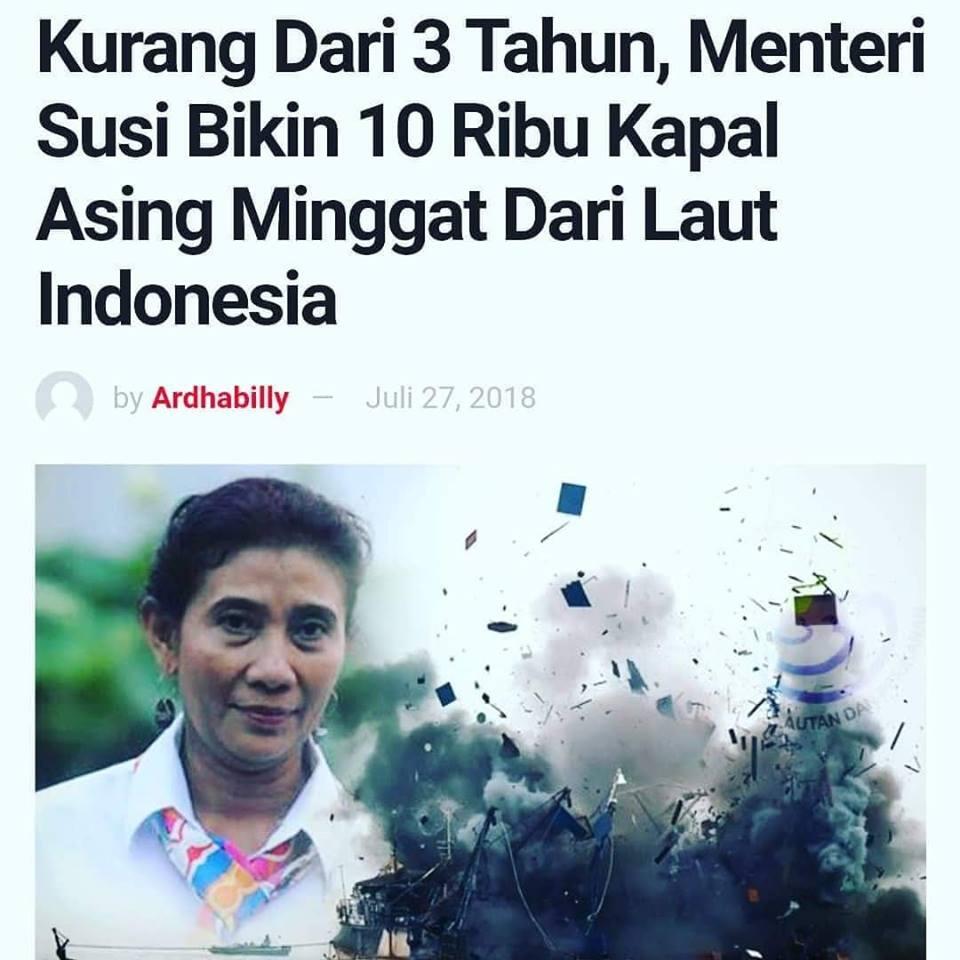 KURANG DARI 3 TAHUN MENTERI SUSI SUDAH MENENGGELAMKAN 10.000 KAPAL