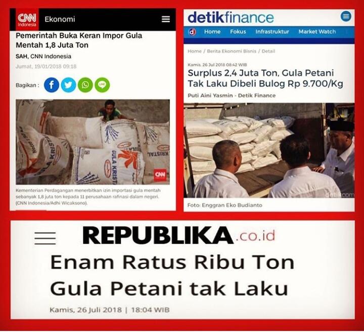 Enam Ratus Ribu Ton Gula Petani tak Laku