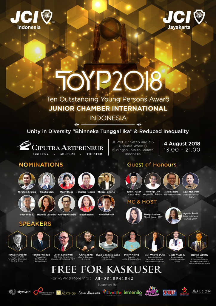 &#91;HOT EVENT&#93; Invitation Kaskuser to Attend TOYP 2018
