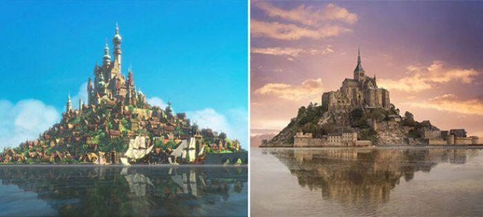 Lokasi di dunia nyata yang mirip dengan lokasi di film animasi disney