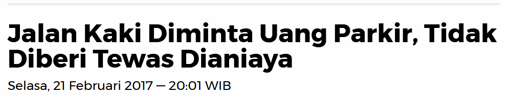 Pamerkan Benda Mirip Pistol, Warga Denai Rampas Uang Jukir