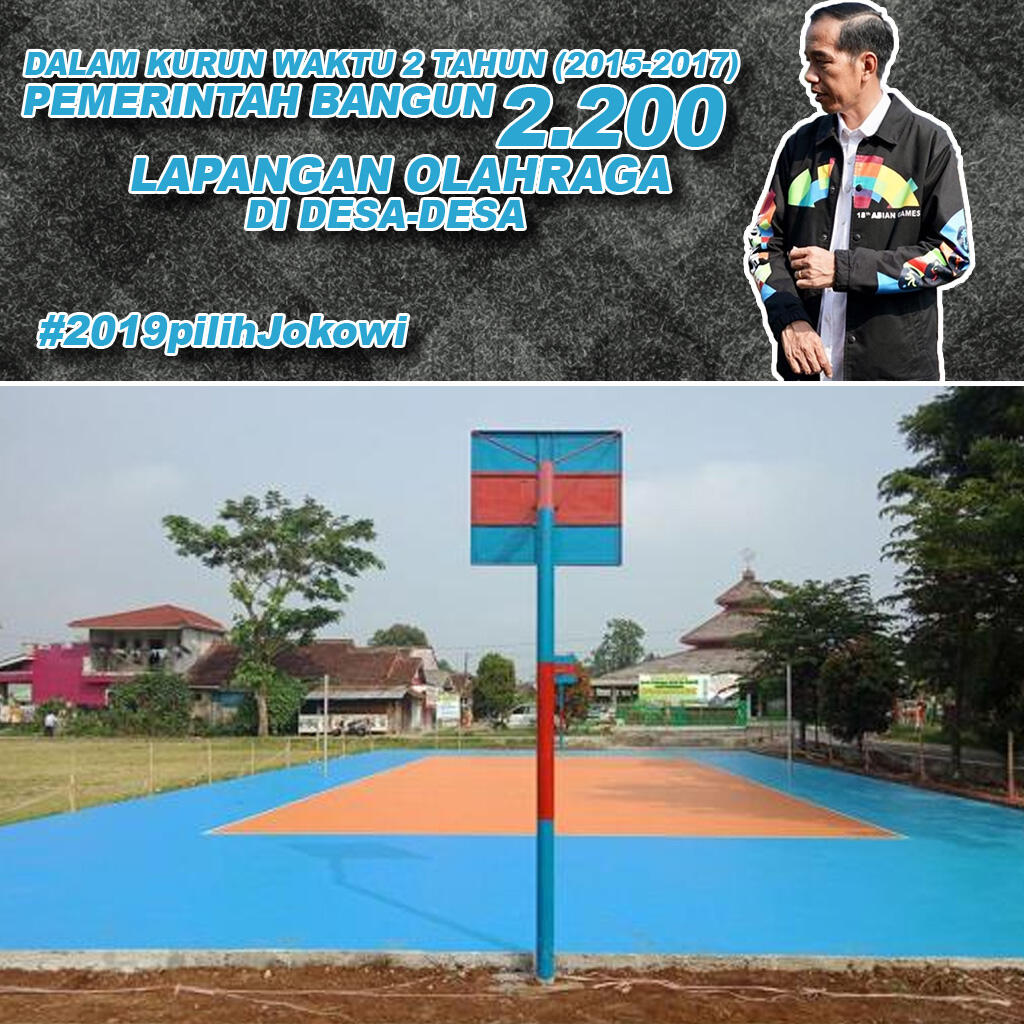 Hanya Dua Tahun, Pemerintah Jokowi Sudah Bangun 2.200 Lapangan Olahraga