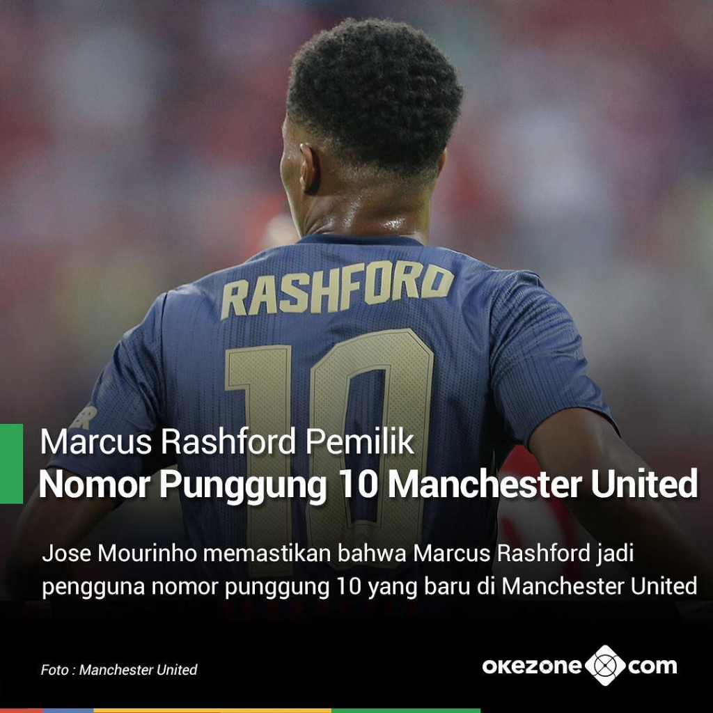 Marcus Rashford Pemilik Nomor Punggung 10 Manchester United