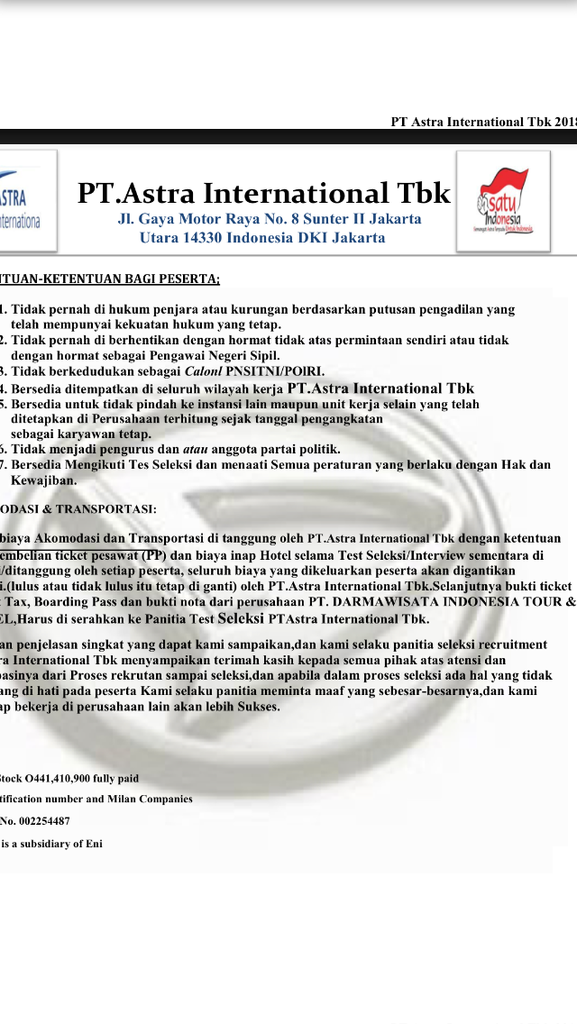 PENIPUAN ASTRA INTERNATIONAL Tbk