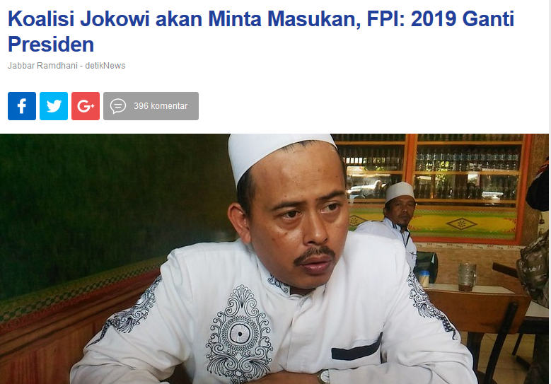 Koalisi Jokowi Minta Masukan FPI Susun Visi-Misi