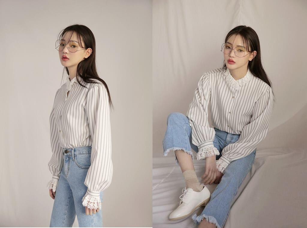 10 Mix & Match Kemeja Stripes, Gak Bingung Lagi Deh Kalau Mau Kuliah!