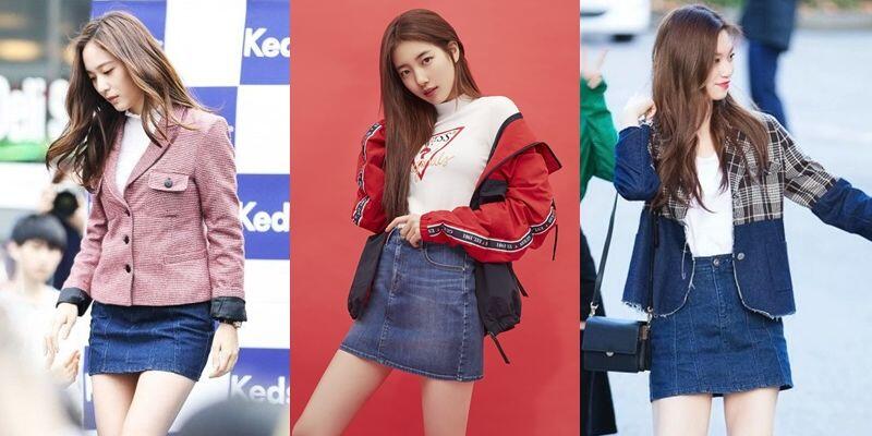 9 Penampilan Manis dalam Berbagai Padu Padan Rok Denim ala Idol KPop