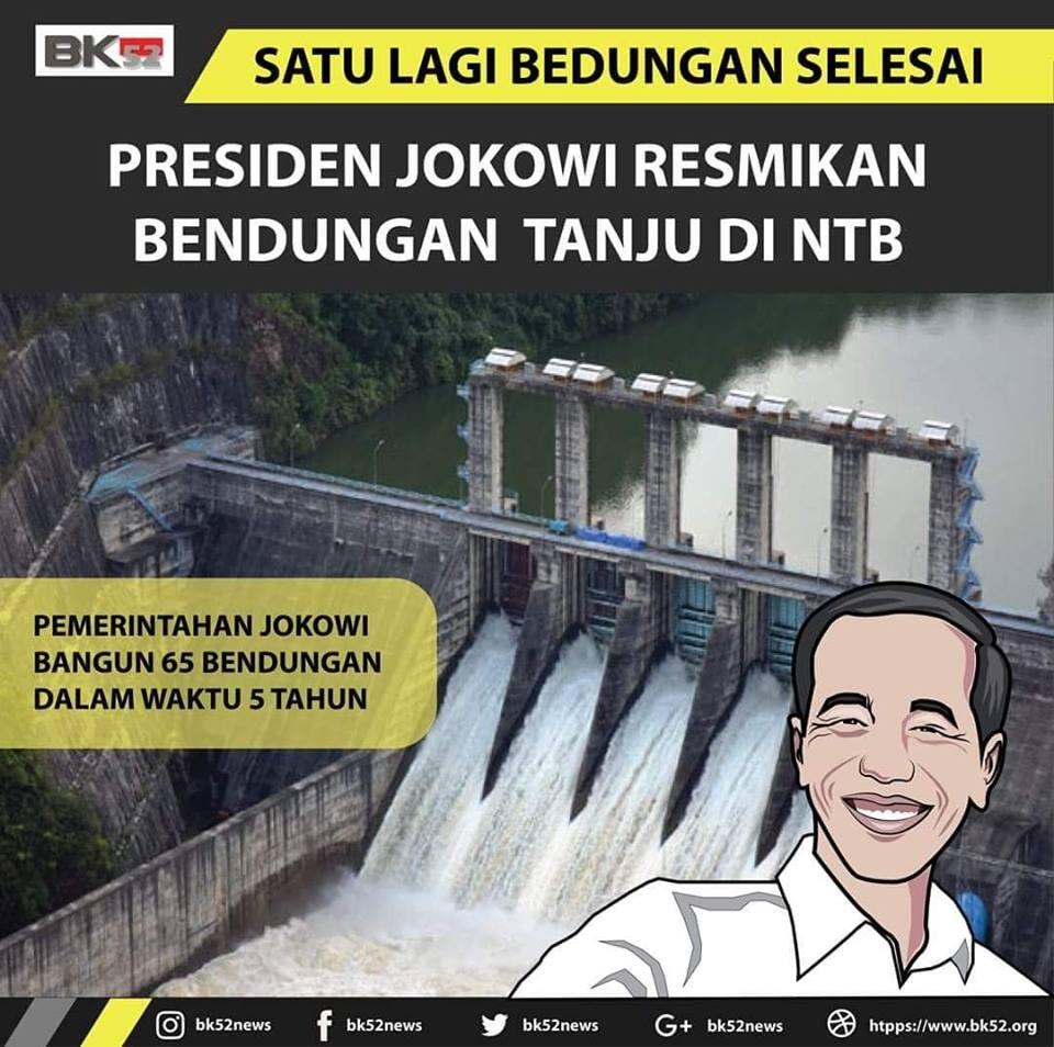PRESIDEN JOKOWI RESMIKAN BENDUNGAN TANJU DI NTB
