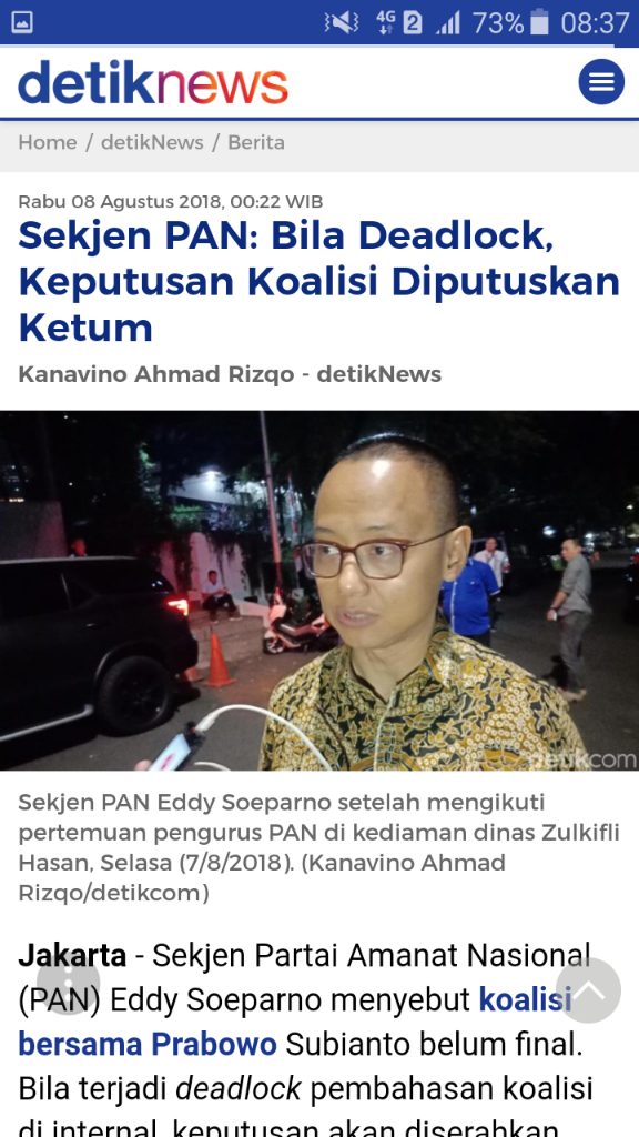 PAN Cek Ramai Surat DPW Kepri Dukung Jokowi di Pilpres 2019