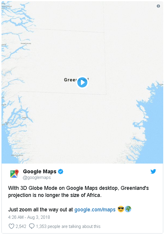 Google Maps tunjukkan Bumi itu bulat, bukan datar